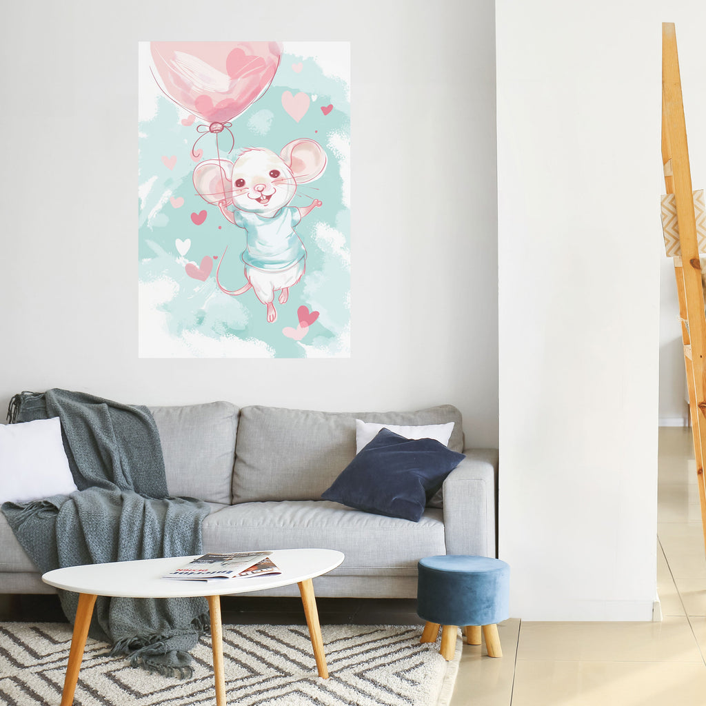 MOUSY FLOW vertikal affisch med självhäftande motiv