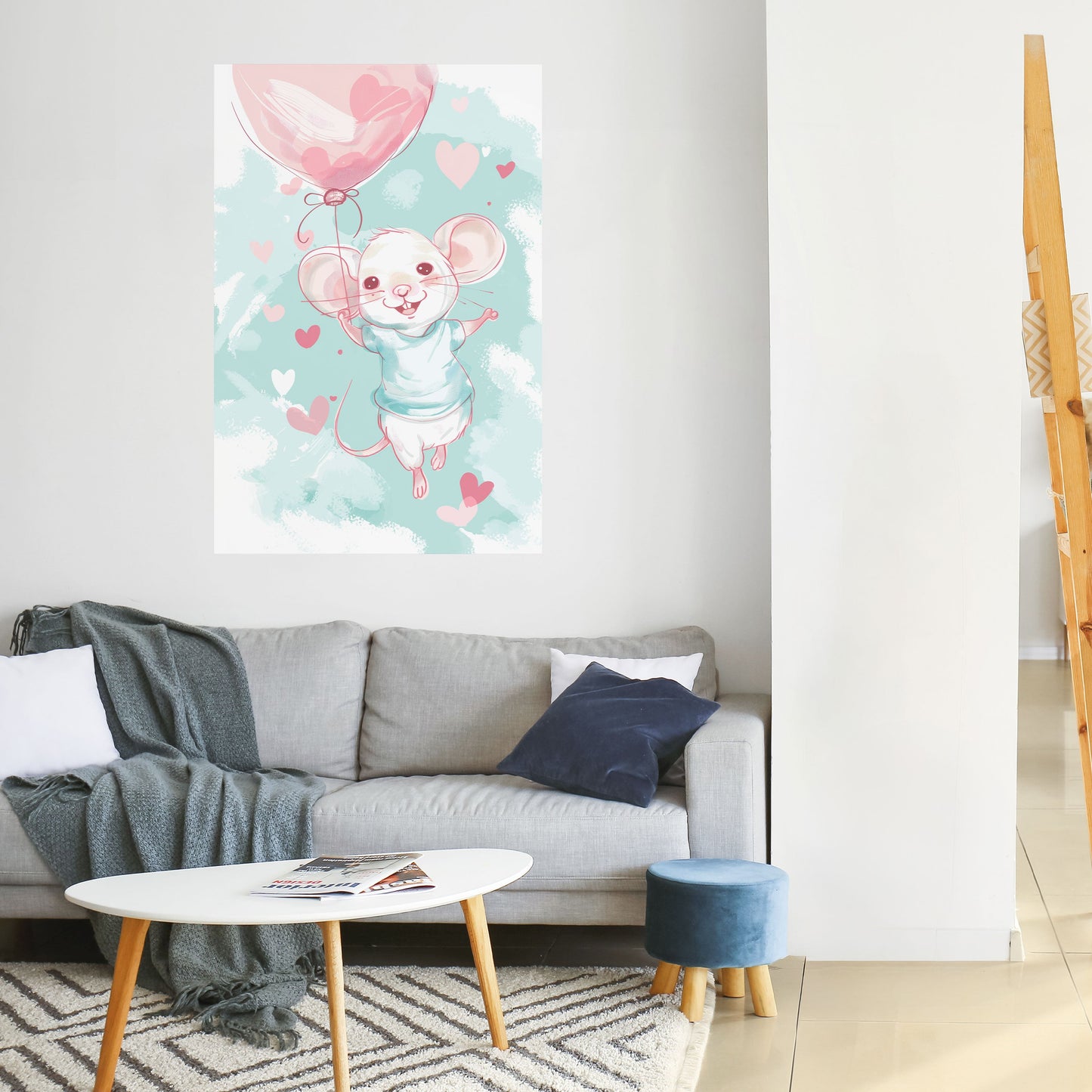 MOUSY FLOW vertikal affisch med självhäftande motiv