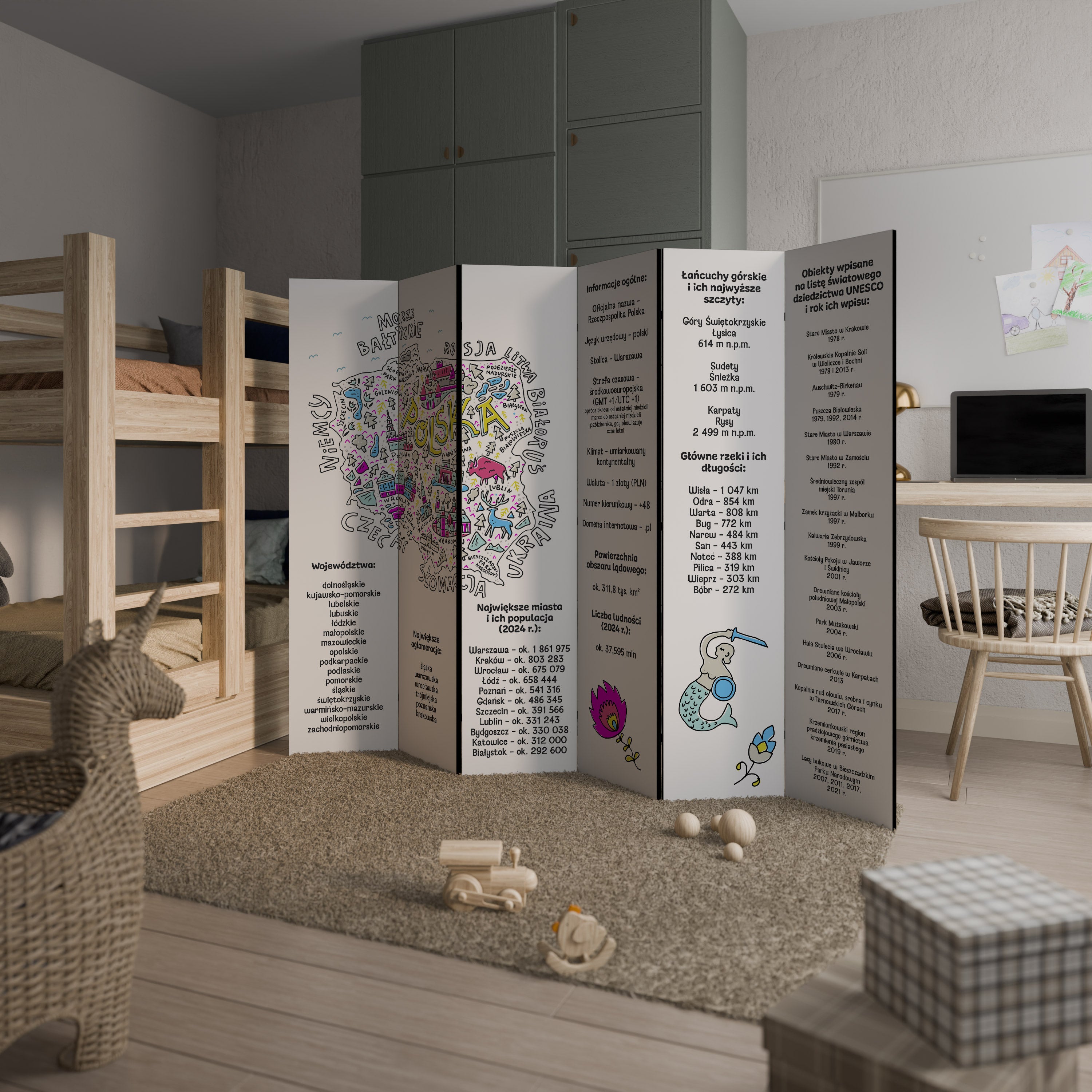 POLAND INFO Rumsavdelare 6 paneler