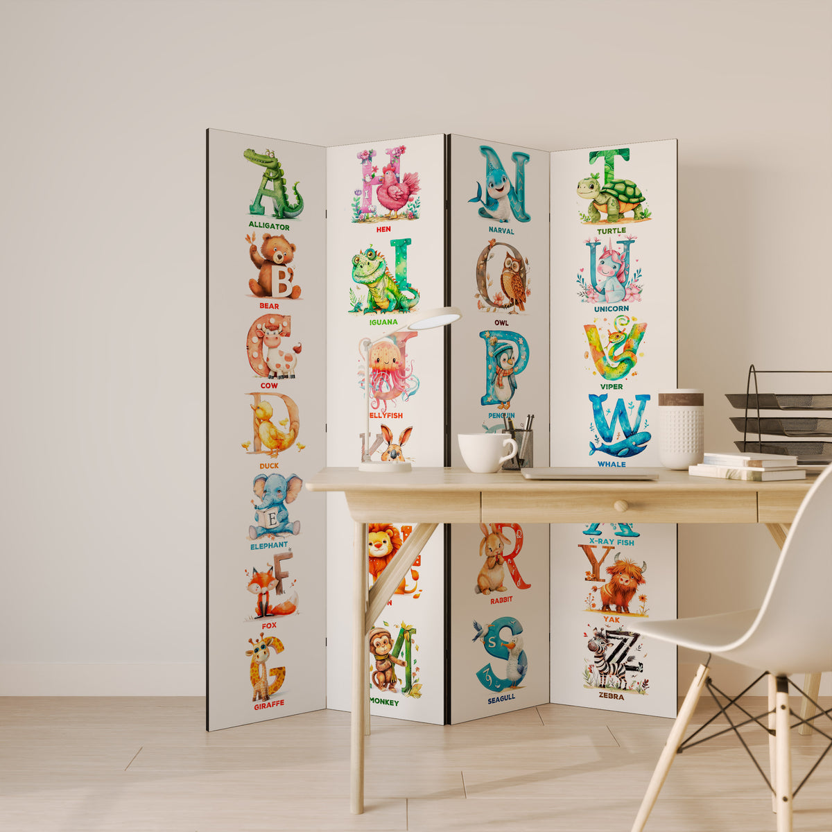 JOYFUL LETTERS Rumsavdelare 4 paneler