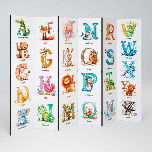 JOYFUL LETTERS Decorative 6-Panel Room Divider
