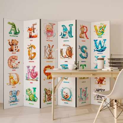 JOYFUL LETTERS Decorative 6-Panel Room Divider