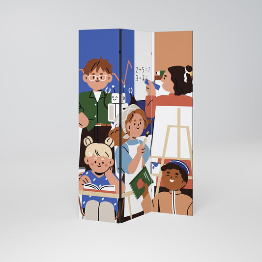 SCHOOL VIBE Dekorativ rumsavdelare – 3 paneler