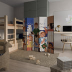 SCHOOL VIBE Dekorativ rumsavdelare – 5 paneler