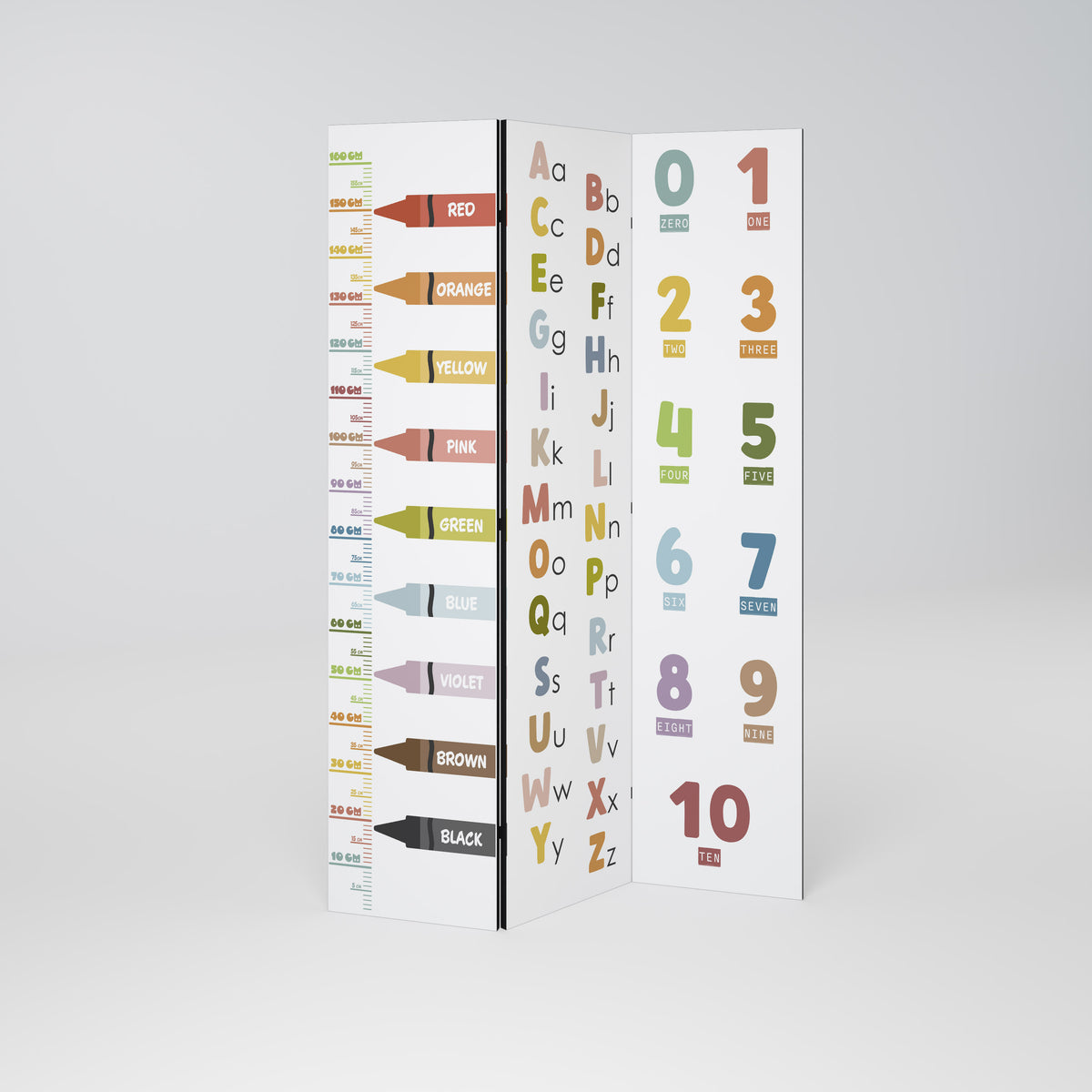 HAPPY LANGUAGE Dekorativ rumsavdelare – 3 paneler