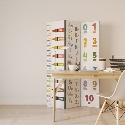 HAPPY LANGUAGE Dekorativ rumsavdelare – 3 paneler