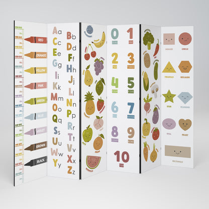 HAPPY LANGUAGE Decorative 6-Panel Room Divider