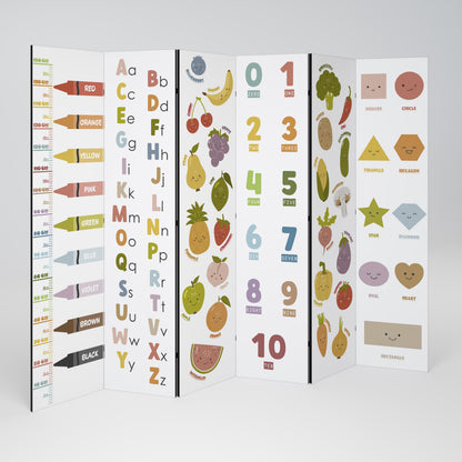 HAPPY LANGUAGE 6-Panel Room Divider