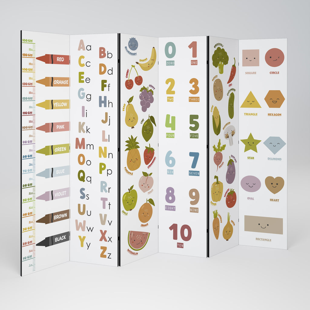 HAPPY LANGUAGE Dekorativ rumsavdelare med 6 paneler