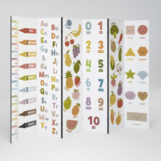 HAPPY LANGUAGE Decorative 6-Panel Room Divider