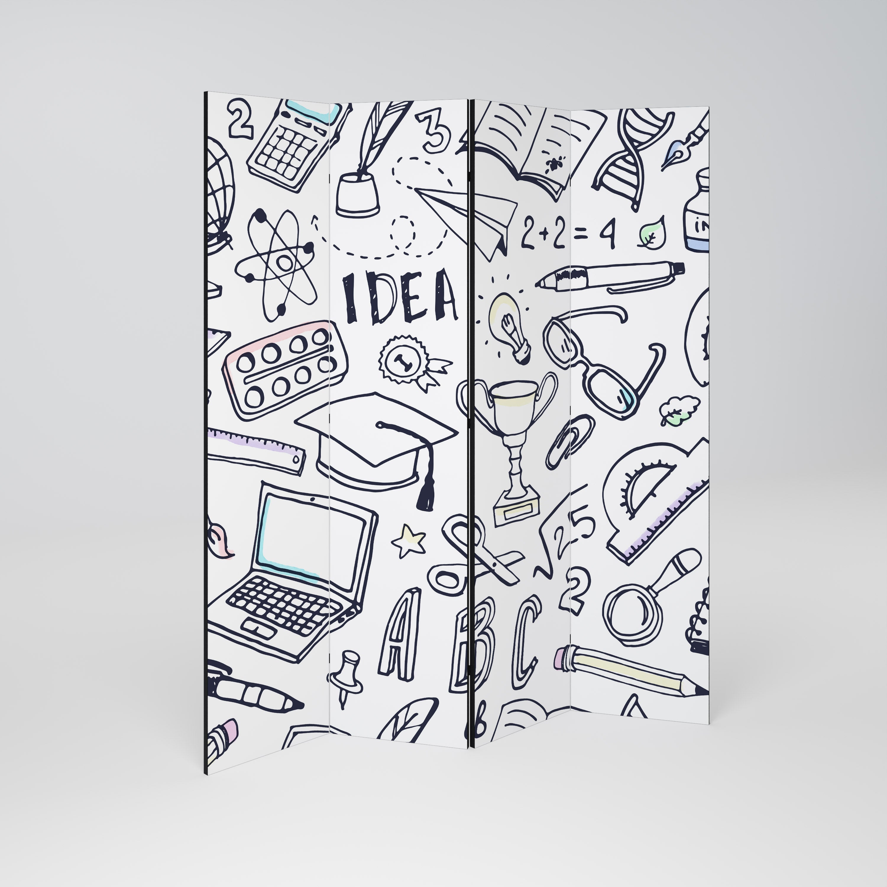 SCHOOL STUFF Dekorativ rumsavdelare med 4 paneler