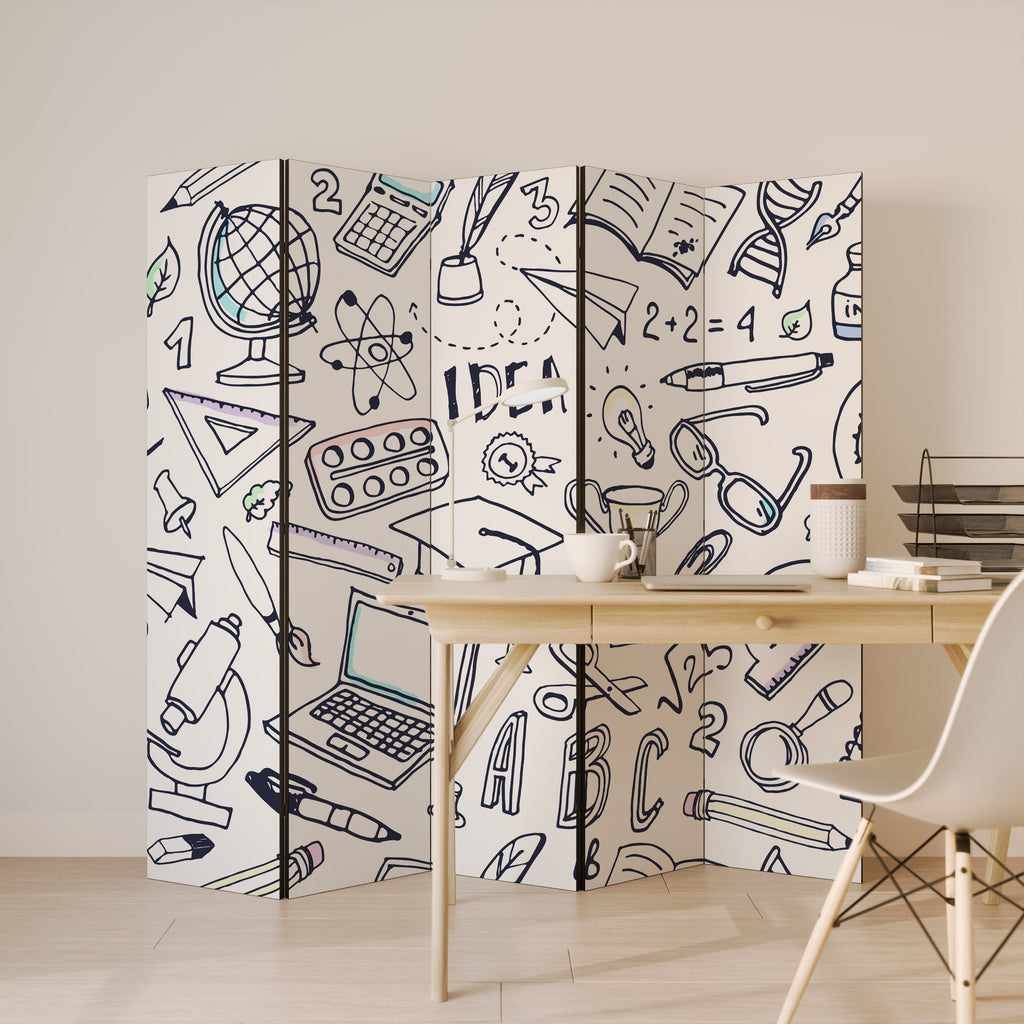 SCHOOL STUFF 5-Panel Room Divider