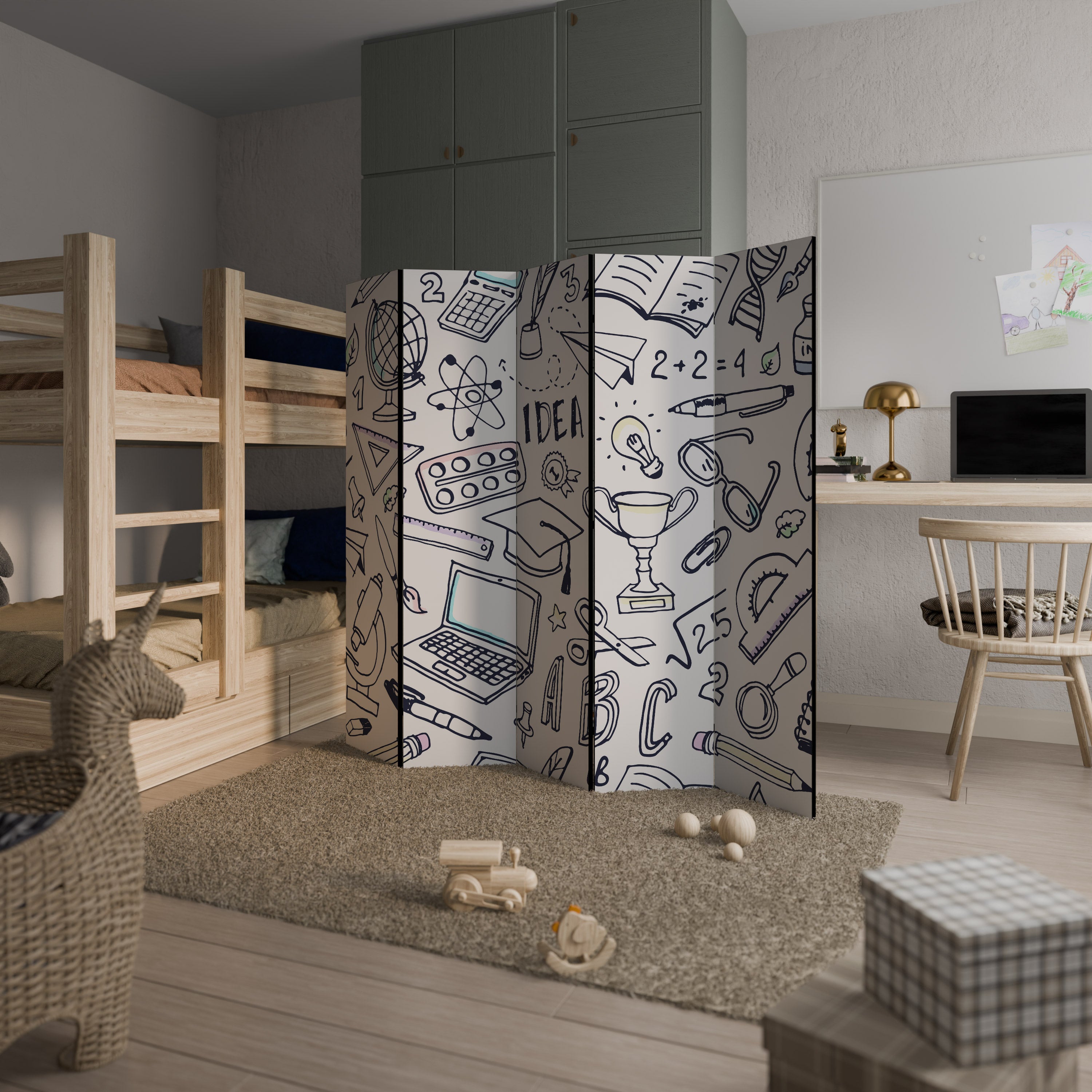 SCHOOL STUFF 5-Panel Room Divider