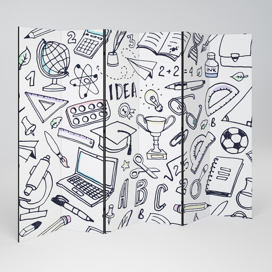 SCHOOL STUFF Decorative 6-Panel Room Divider