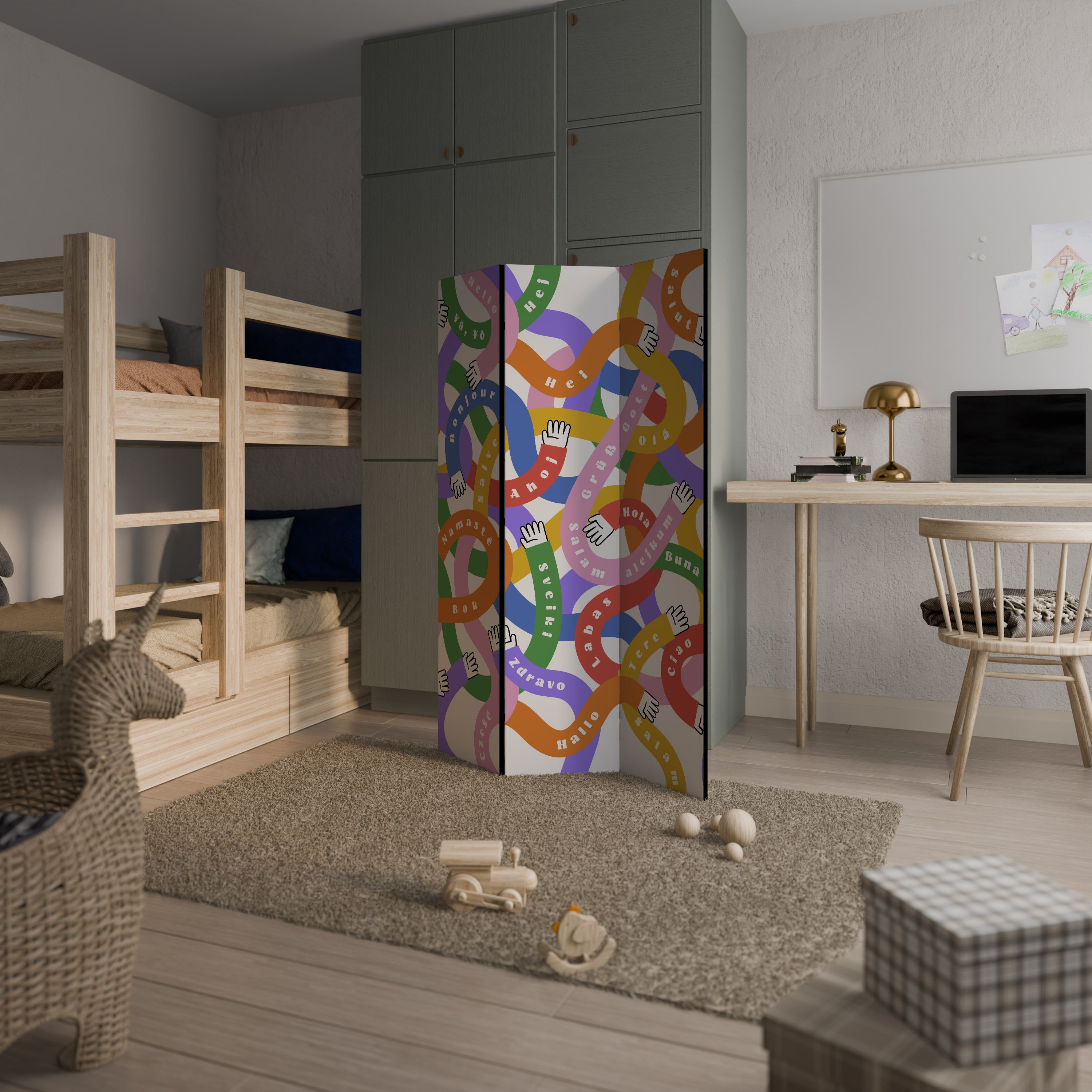 HELLO THERE 3-Panel Room Divider