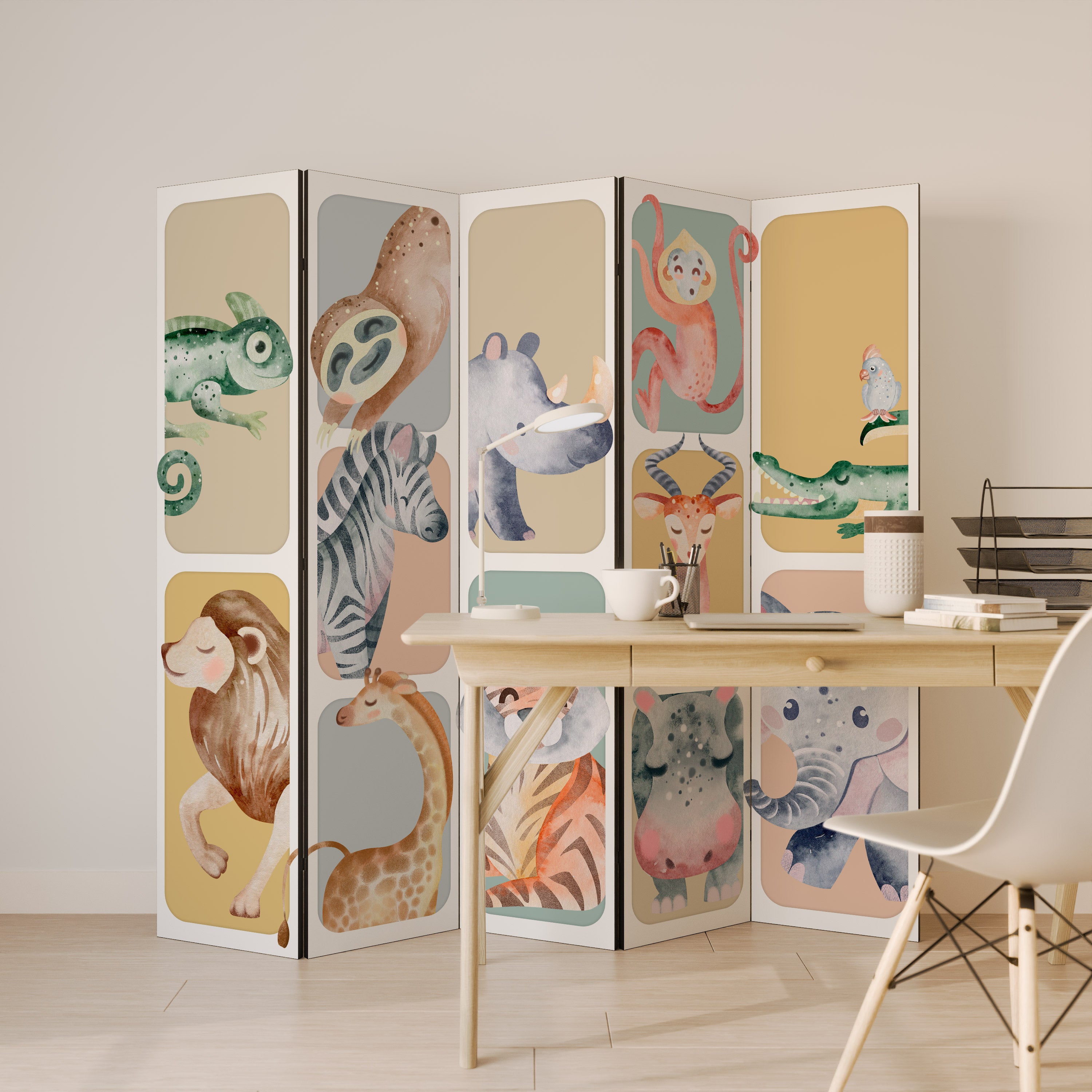 TROPICAL SQUAD Dekorativ rumsavdelare – 5 paneler