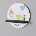 BALLOON FRIENDS Round Art Shelf In Black Finish