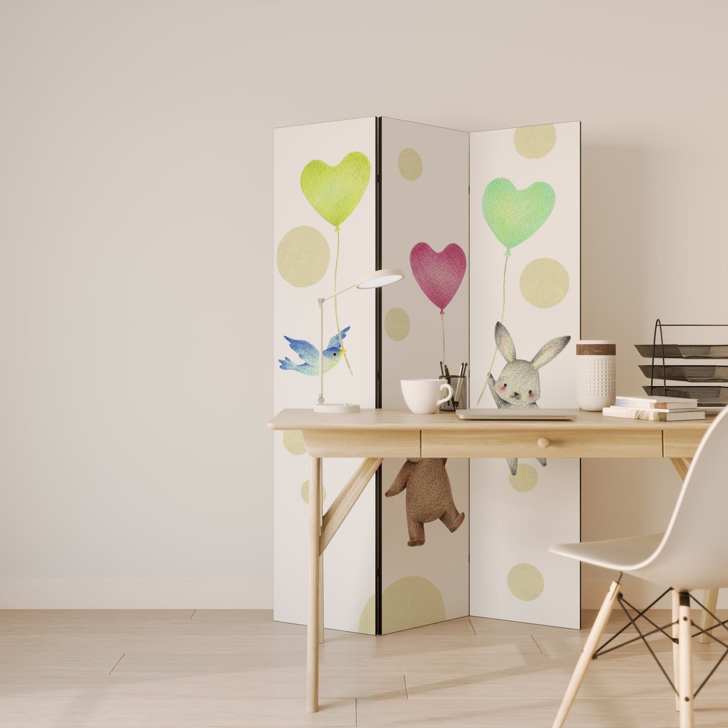 BALLOON FRIENDS 3-Panel Room Divider