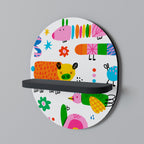 FANTASKRAFT Oval konsthylla i svart finish