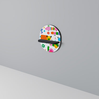 FANTASKRAFT Oval konsthylla i svart finish