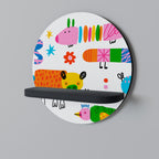 FANTASKRAFT Rund konsthylla i svart finish