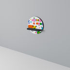 FANTASKRAFT Rund konsthylla i svart finish