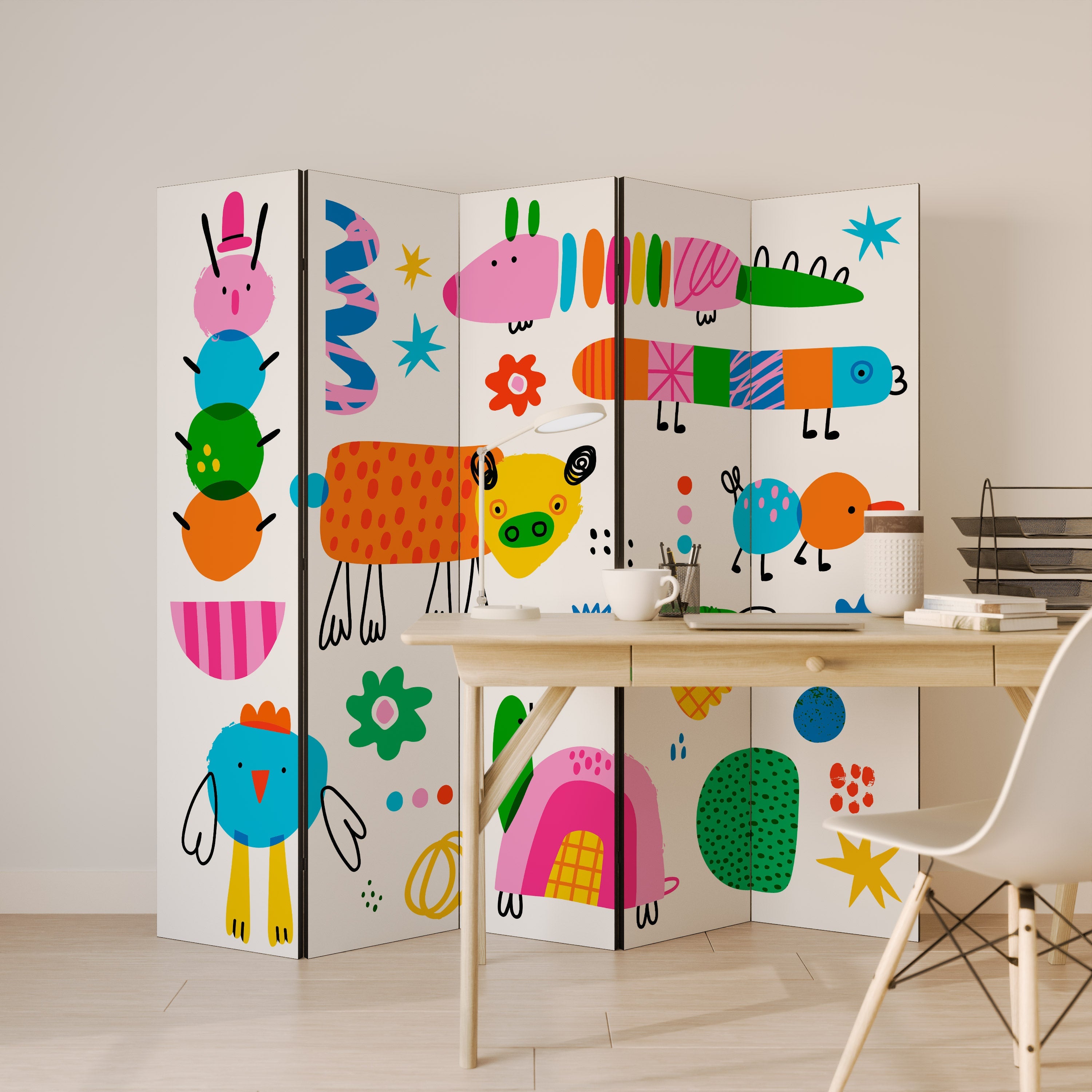 FANTASINS KRAFT Dekorativ rumsavdelare med 5 paneler