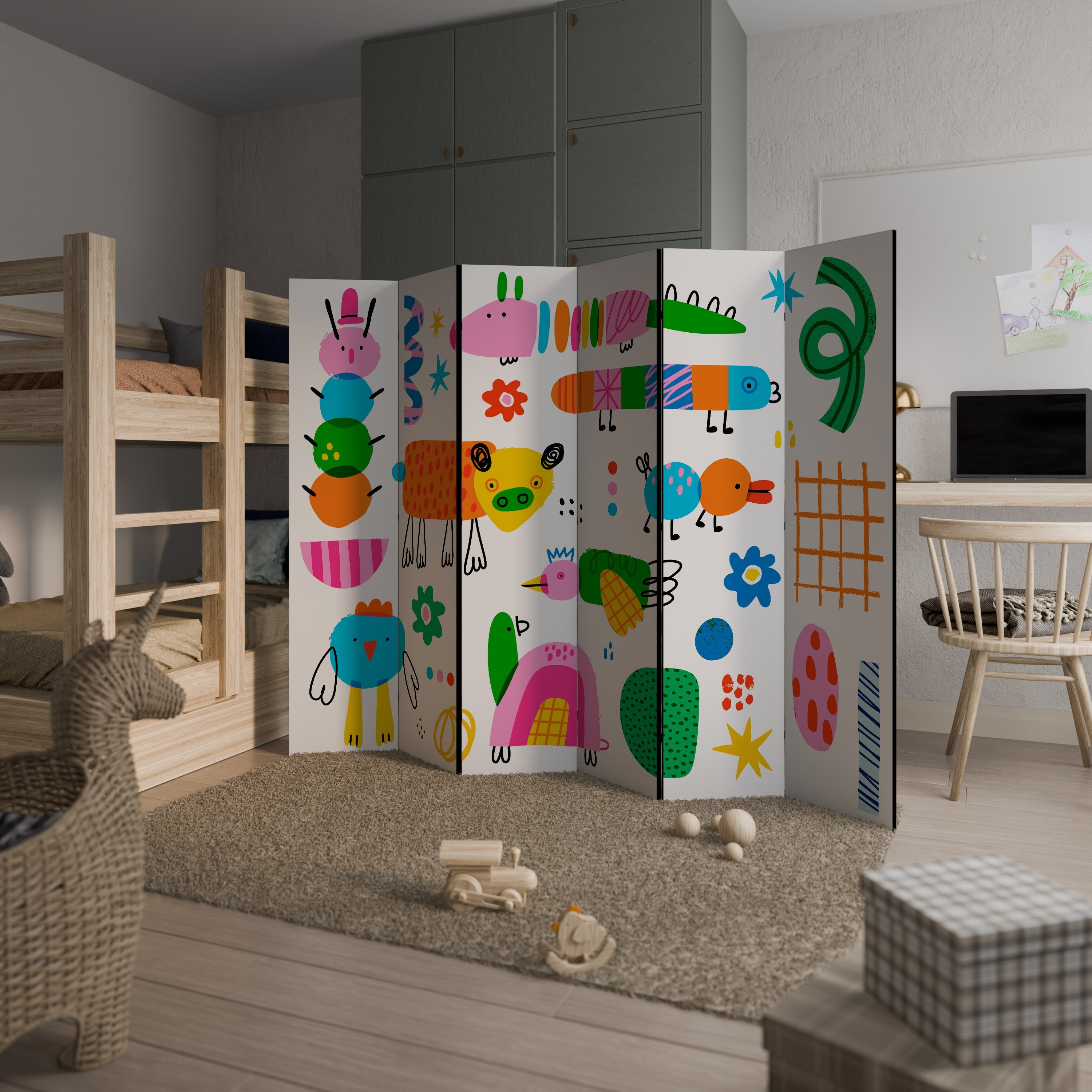 FANTASIENS KRAFT Dekorativ rumsavdelare med 6 paneler