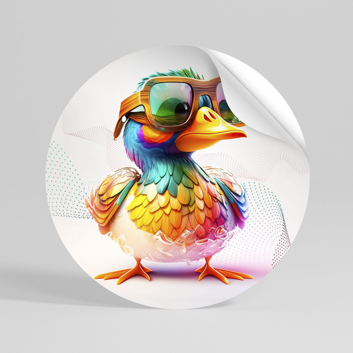 QUACKY FUN Rund väggdekal
