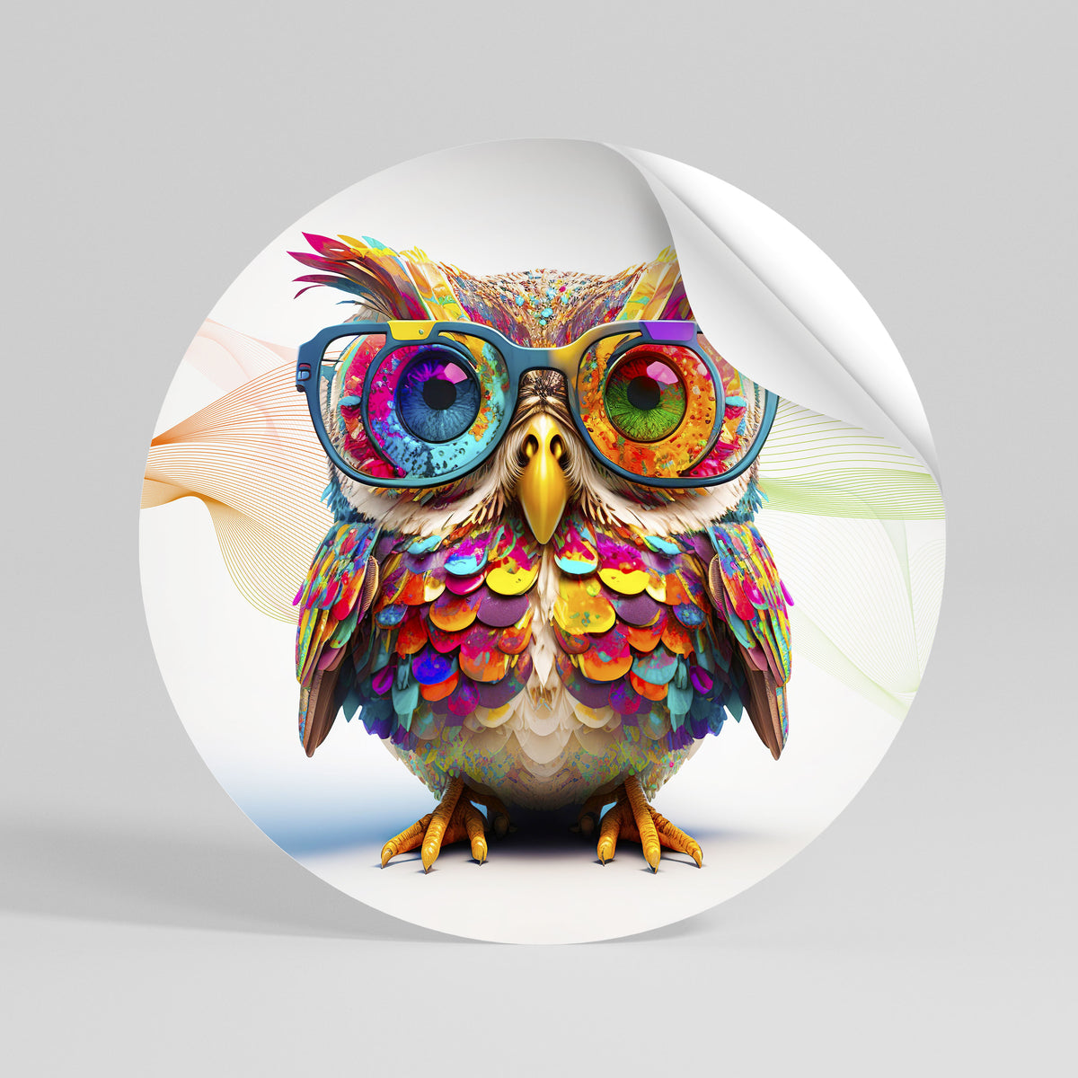 HOOT HOOT Peel and Stick Round Sticker