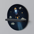 STELLAR SWING Oval konsthylla i svart finish