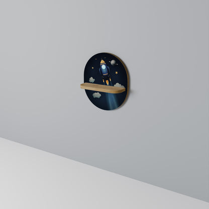 STELLAR SWING Oval Konsthylla I Ekeffekt