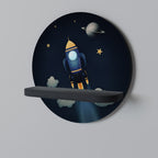 STELLAR SWING Rund konsthylla i svart finish