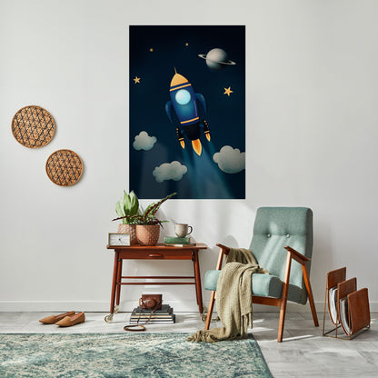 STELLAR SWING vertikal affisch med självhäftande mönster