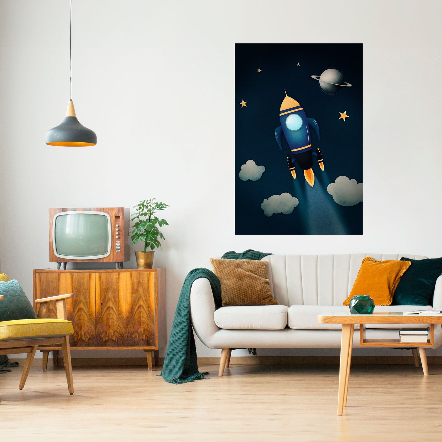 STELLAR SWING vertikal affisch med självhäftande mönster