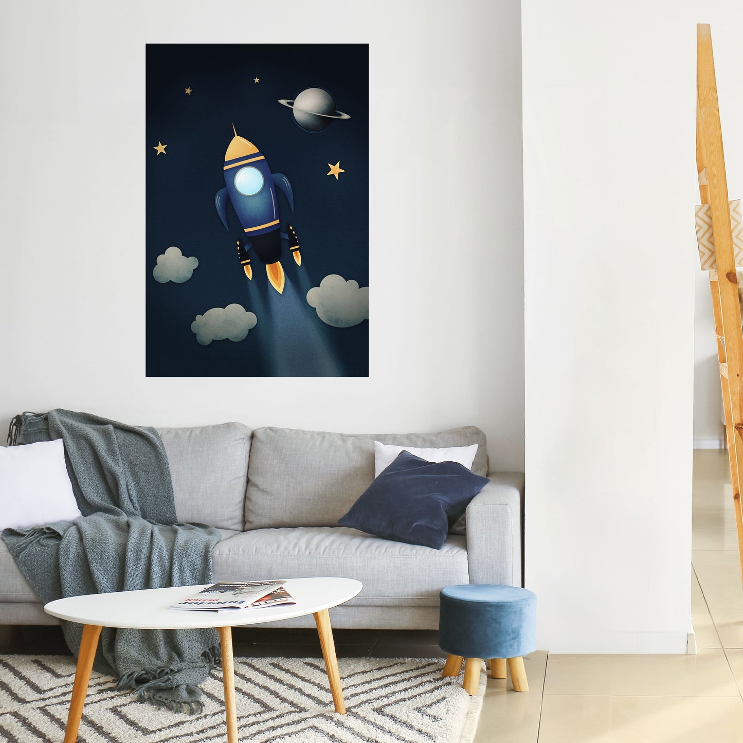 STELLAR SWING vertikal affisch med självhäftande mönster