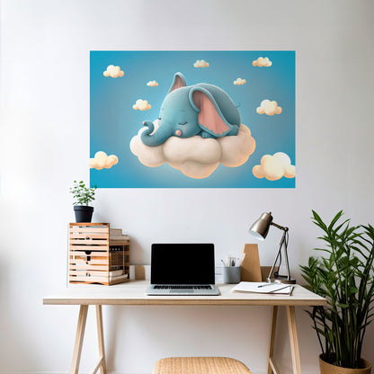 ELEFANTDRÖMMAR horisontell poster med självhäftande motiv