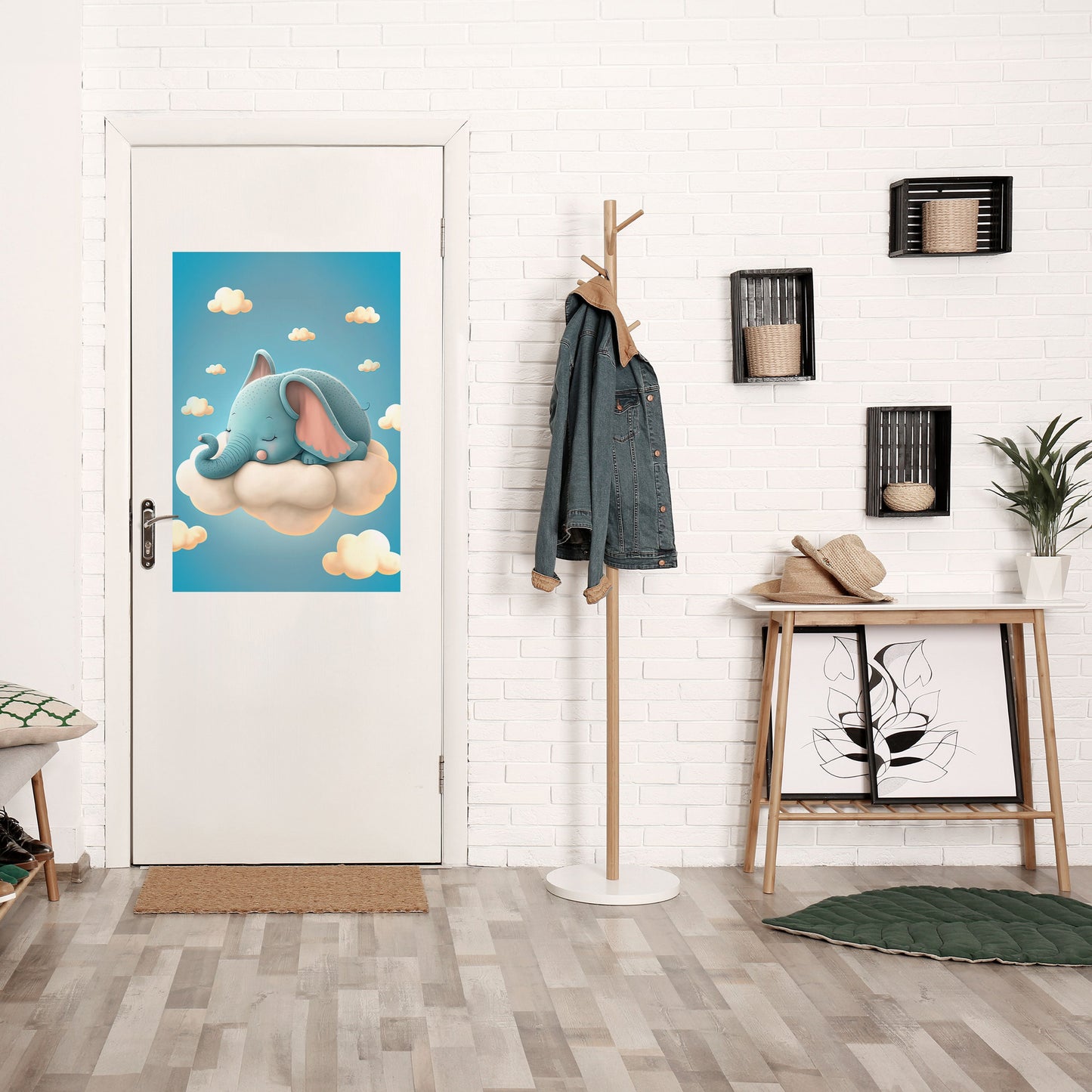 ELEFANTDRÖMMAR Vertikal poster med självhäftande motiv