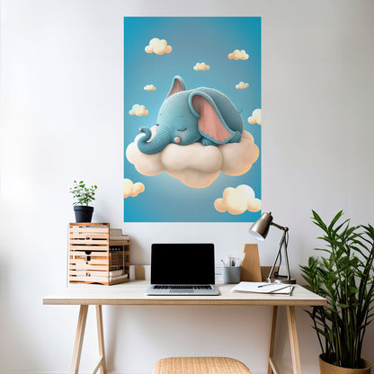 ELEFANTDRÖMMAR Vertikal poster med självhäftande motiv