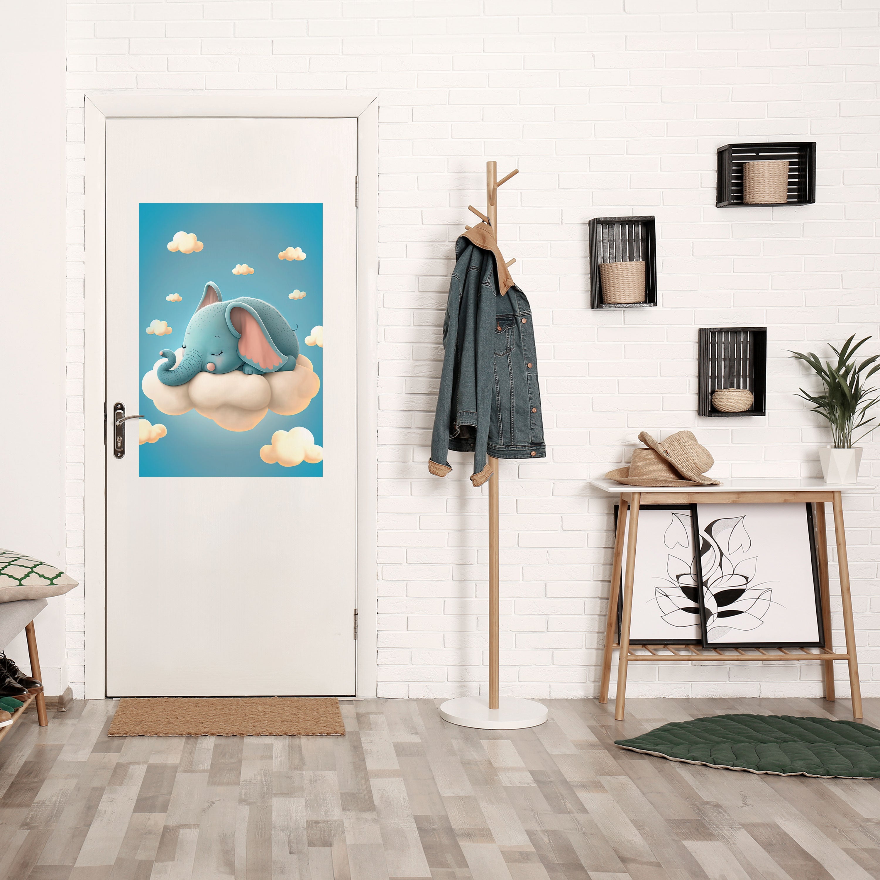 ELEFANTDRÖMMAR Vertikal poster med självhäftande motiv