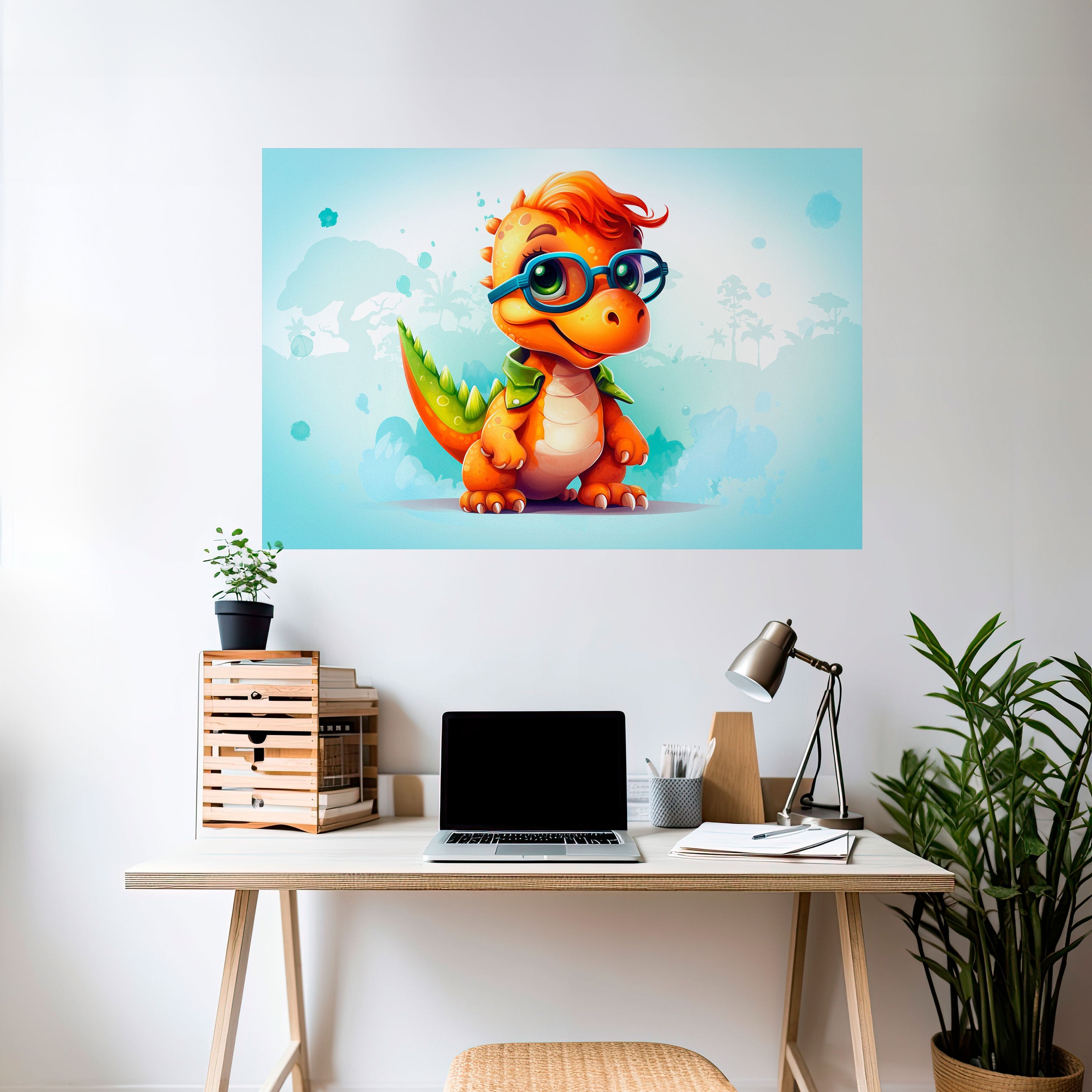 KIDDOSAURUSREX horisontell affisch med självhäftande motiv