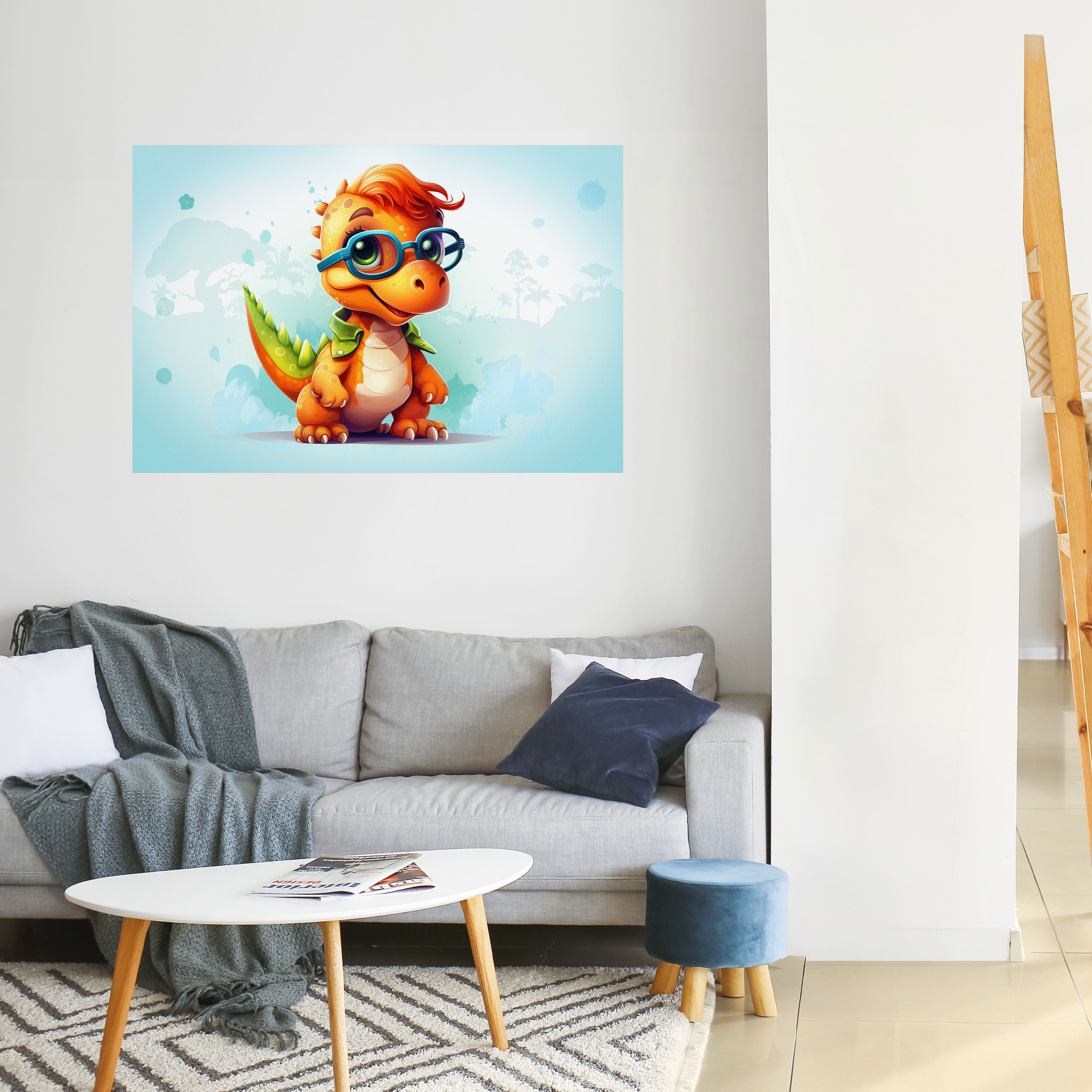 KIDDOSAURUSREX horisontell affisch med självhäftande motiv