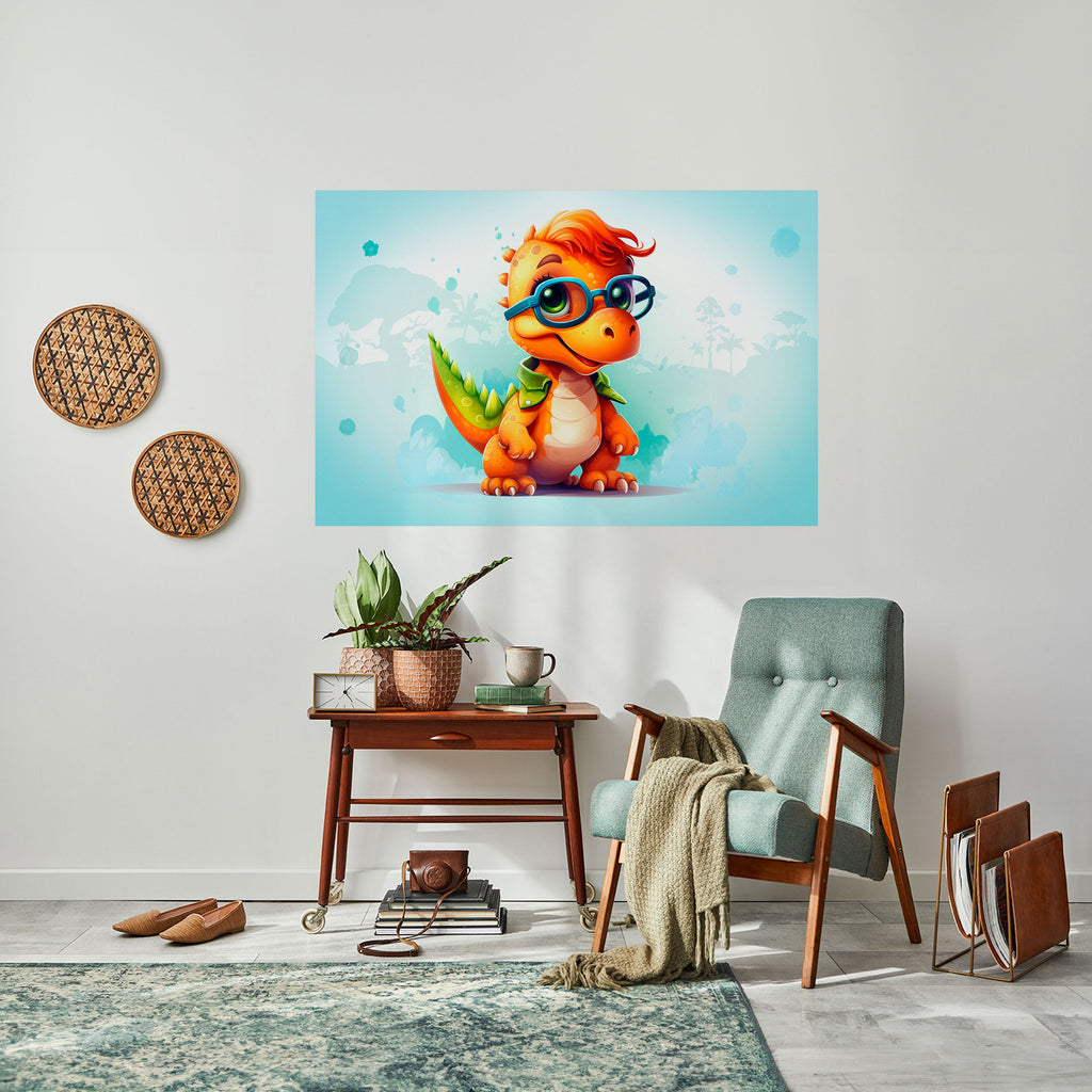 KIDDOSAURUSREX horisontell affisch med självhäftande motiv
