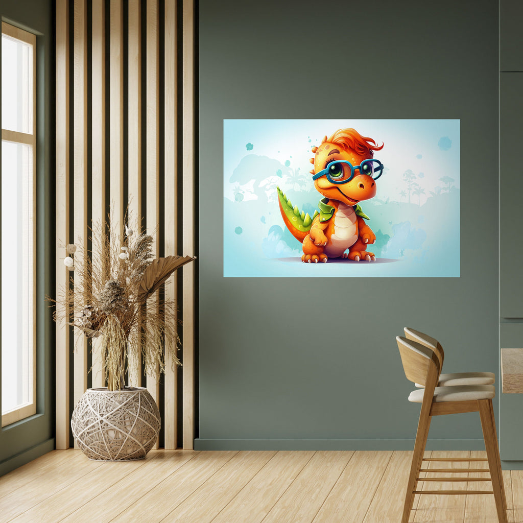 KIDDOSAURUSREX horisontell affisch med självhäftande motiv