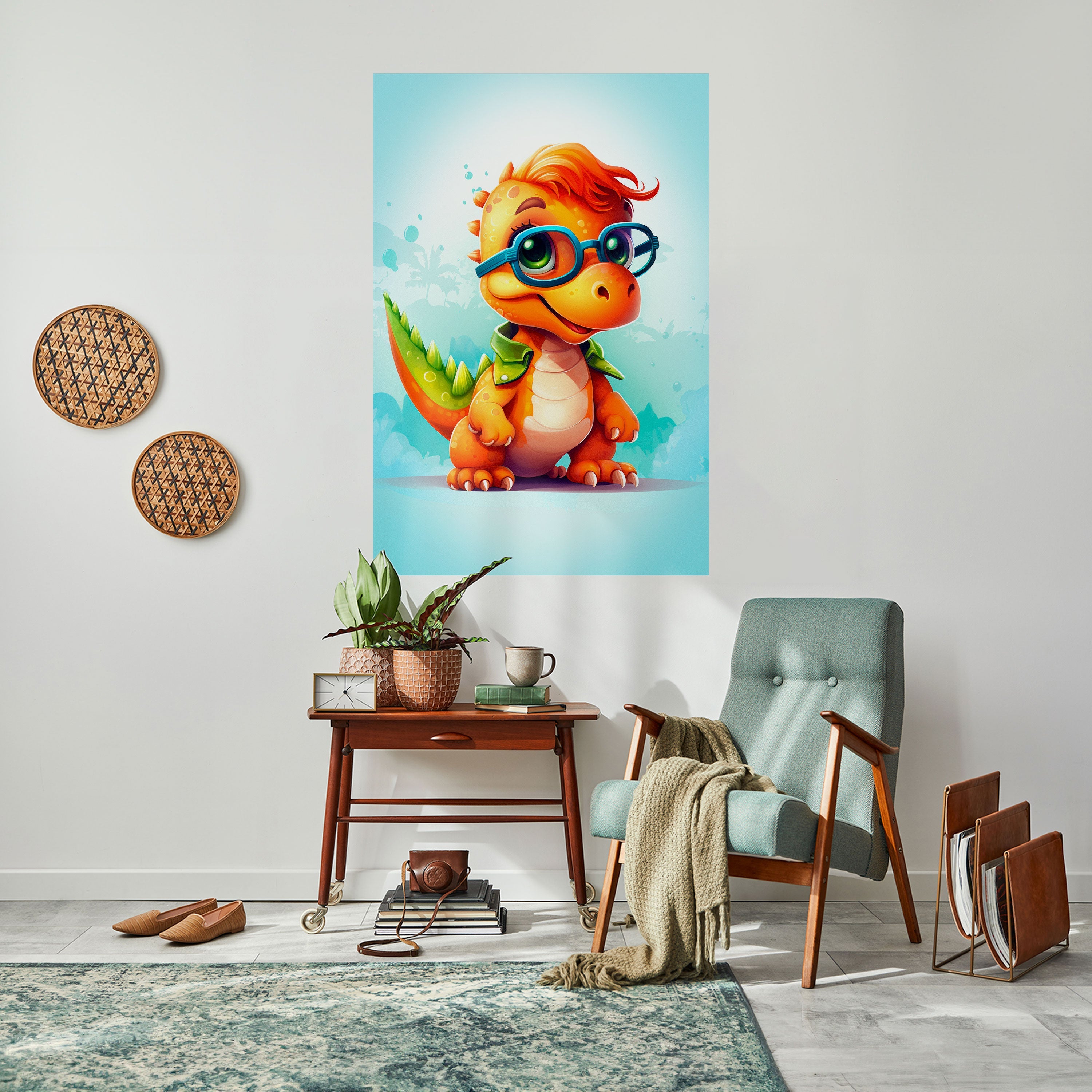 KIDDOSAURUS REX vertikal poster med självhäftande motiv
