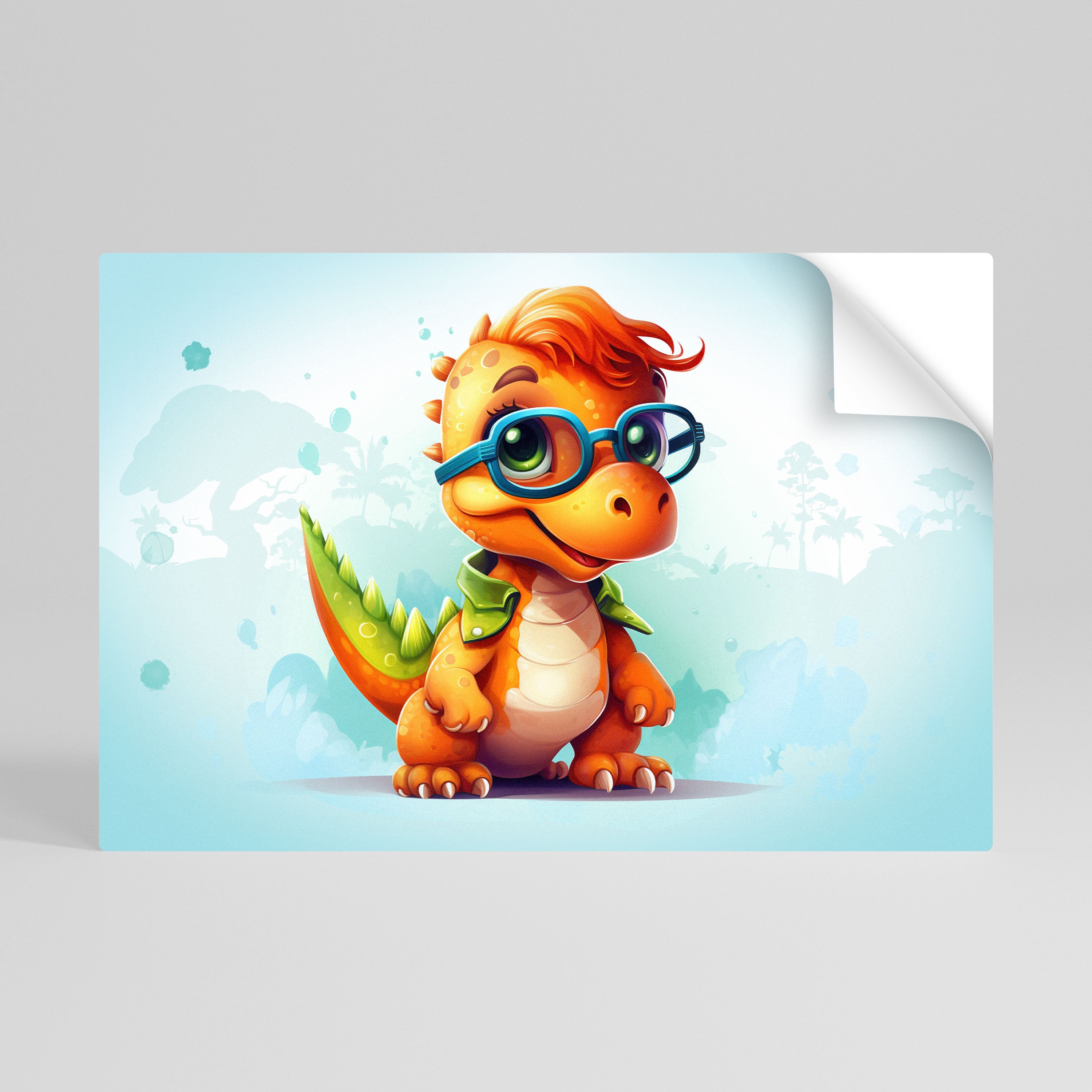 KIDDOSAURUS REX Peel and Stick Horizontal Poster
