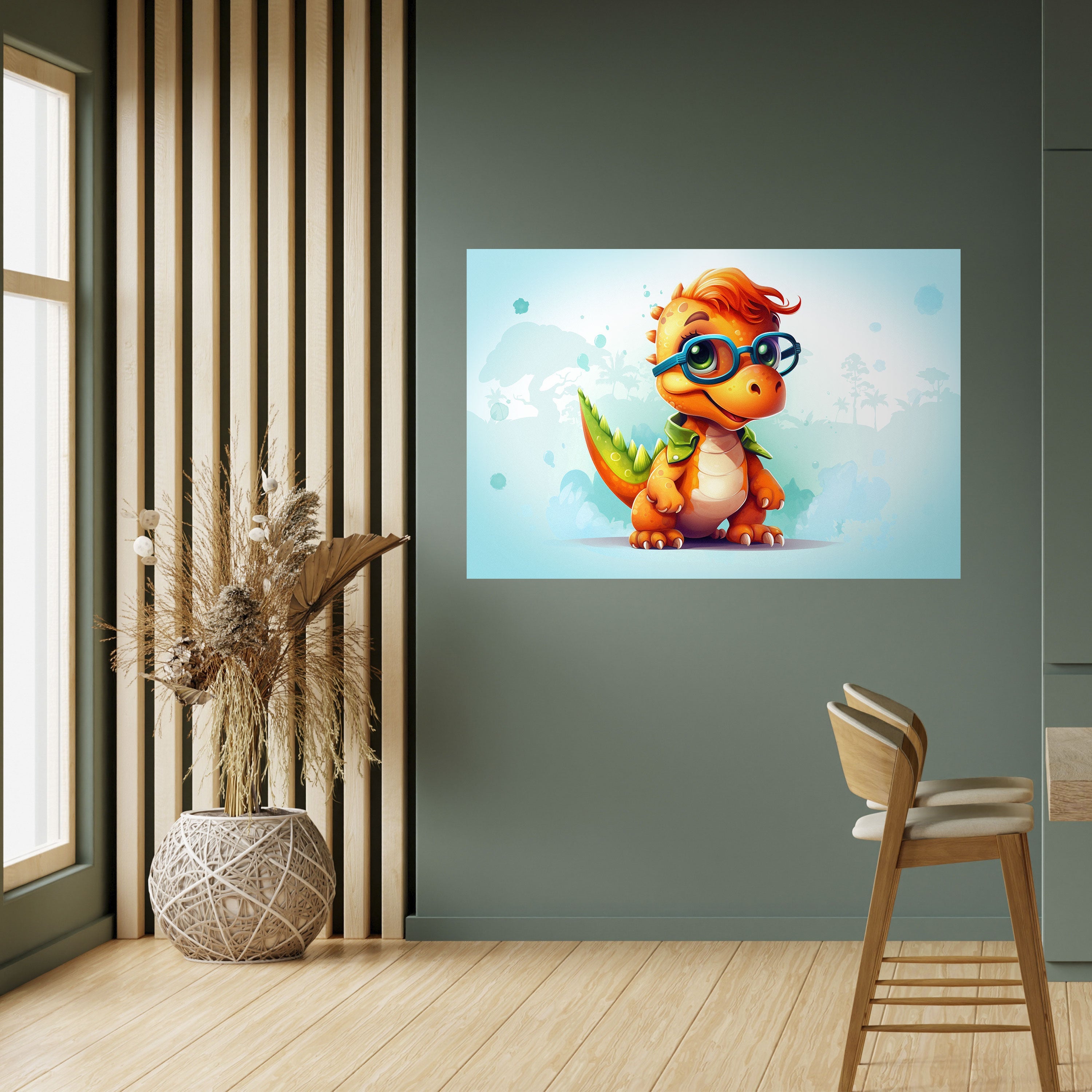 KIDDOSAURUSREX horisontell affisch med självhäftande motiv