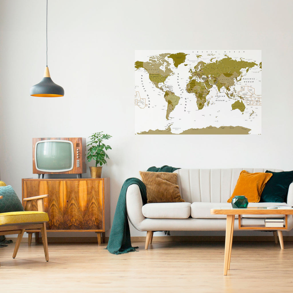 OLIVE EARTH ENCHANTMENT Horisontell poster med självhäftande text
