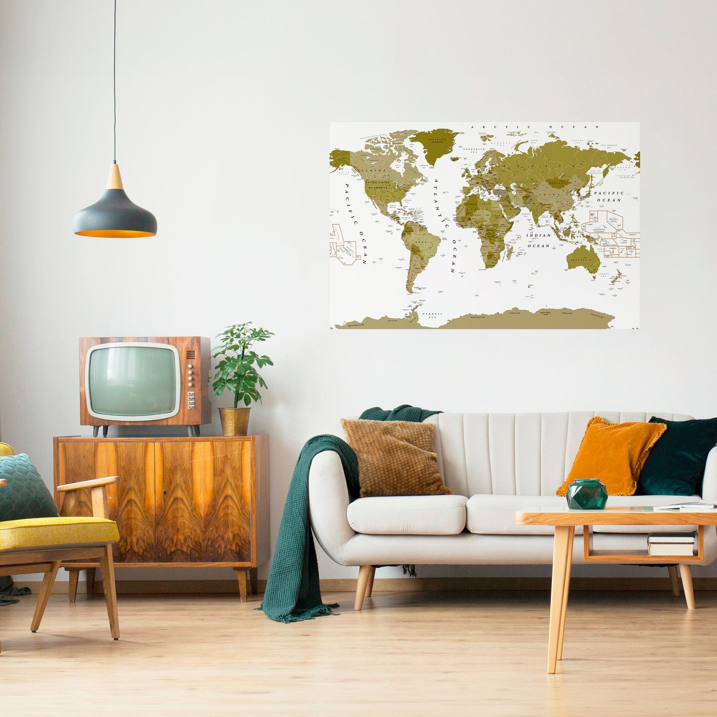 OLIVE EARTH ENCHANTMENT Horisontell poster med självhäftande text