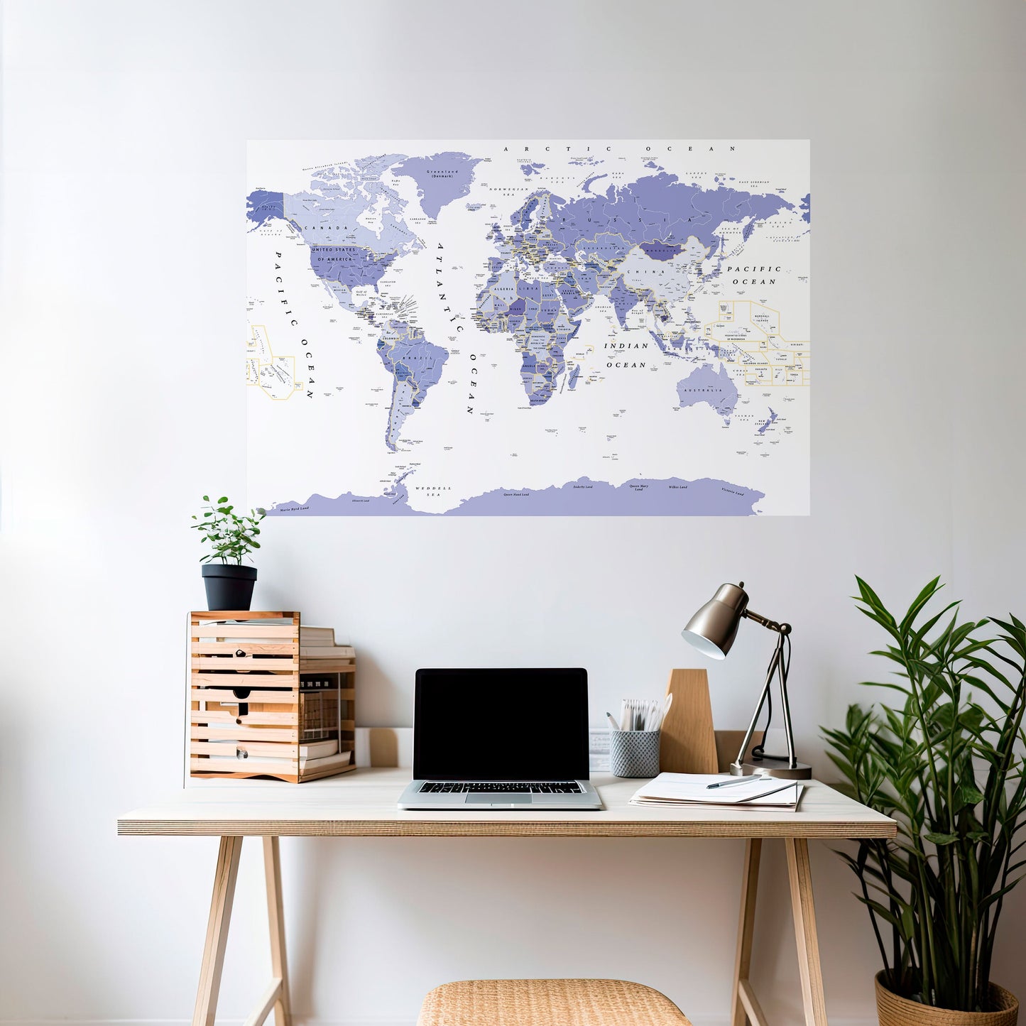 VIOLET WORLDVIEW Peel and Stick Horizontal Poster